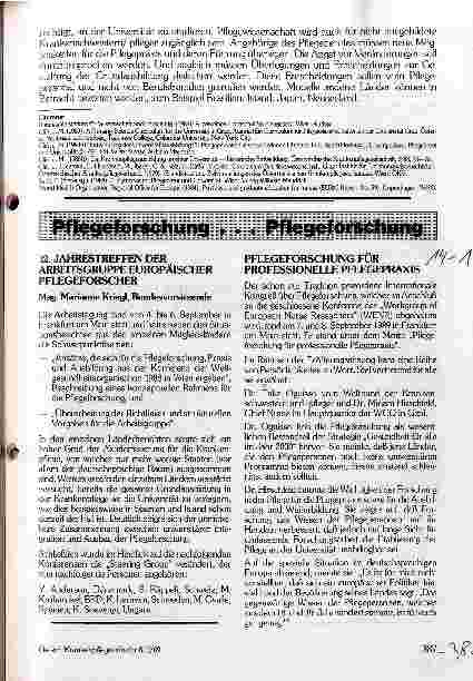 Vorschauseite 6: Pflegewissenschaft: Ein Universitätsstudium für Österreich Ausgangsüberlegungen und gegenwärtige Situation