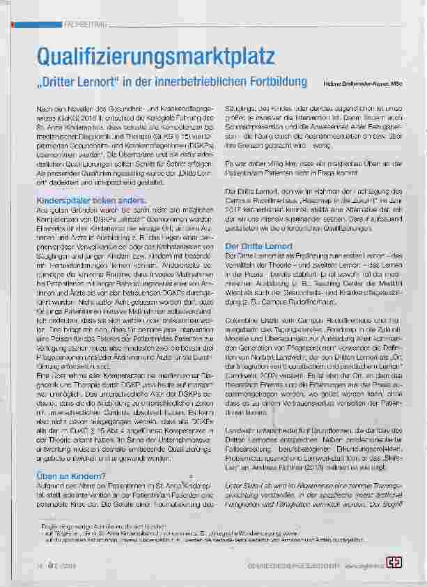 Vorschauseite 1: Qualifizierungsmarktplatz „Dritter Lernort“ in der innerbetrieblichen Fortbildung