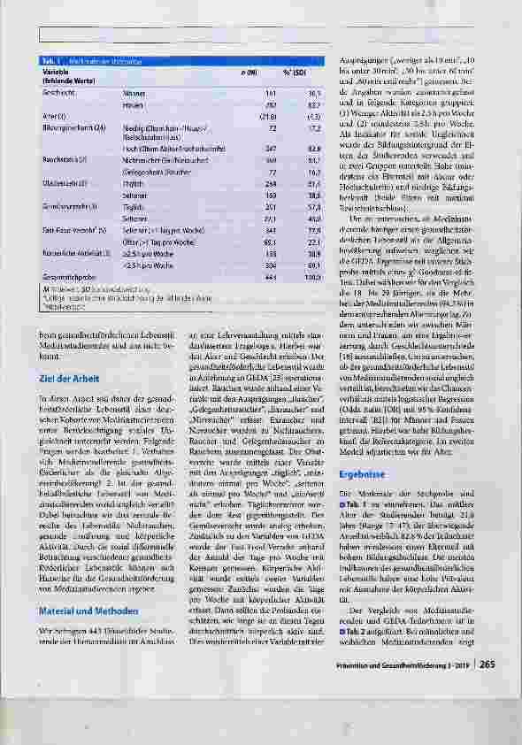 Vorschauseite 2: Gesundheitsförderlicher Lebensstil von Medizinstudierenden: Machen sie es wirklich besser?