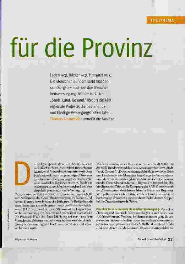 Vorschauseite 2: Konzepte für die Provinz