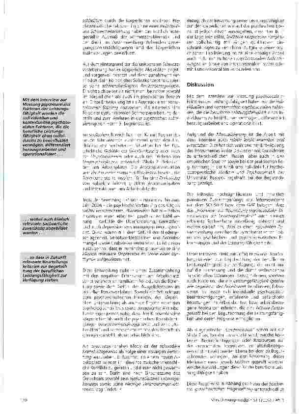 Vorschauseite 3: Das „Interview zur Beurteilung psycho-sozialer Dimensionen der Leistungsfähigkeit - ein systematisches Ergänzungsmodul bei der Begutachtung der Leistungsfähigkeit (II)