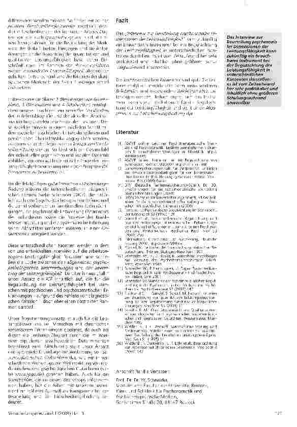 Vorschauseite 4: Das „Interview zur Beurteilung psycho-sozialer Dimensionen der Leistungsfähigkeit - ein systematisches Ergänzungsmodul bei der Begutachtung der Leistungsfähigkeit (II)