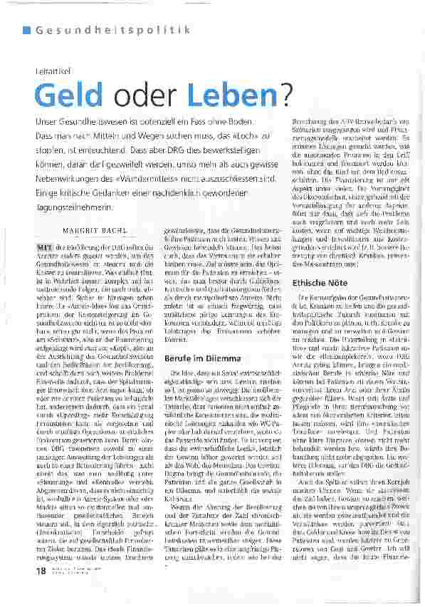 Vorschauseite 1: Geld oder Leben?