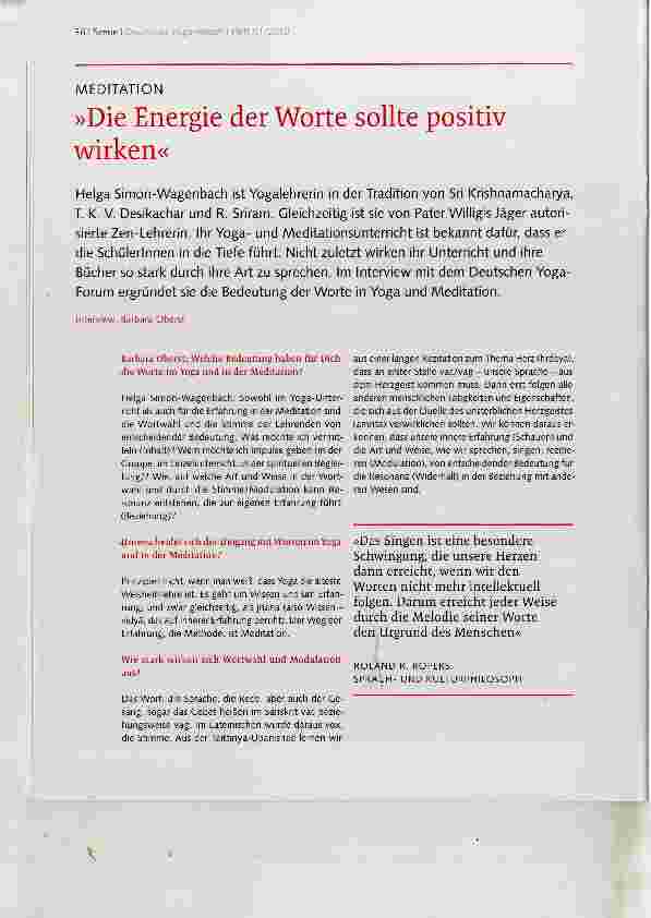 Vorschauseite 1: Die Energie der Worte sollte positiv wirken