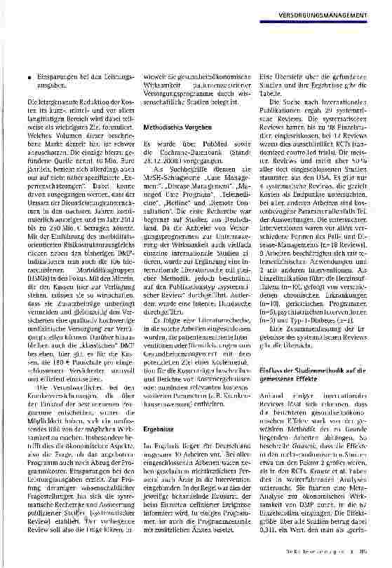Vorschauseite 2: Versorgungsmanagement in Deutschland