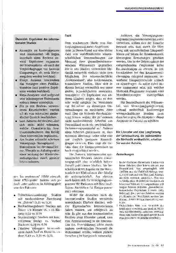 Vorschauseite 4: Versorgungsmanagement in Deutschland