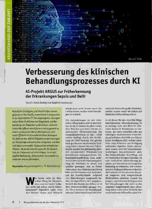 Vorschauseite 1: Verbesserung des klinischen Behandlungsprozesses durch KI