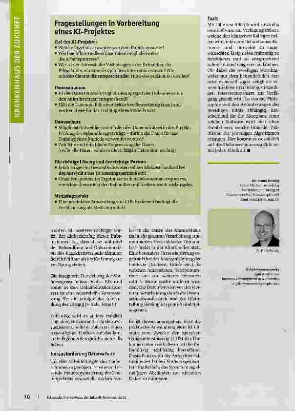 Vorschauseite 3: Verbesserung des klinischen Behandlungsprozesses durch KI