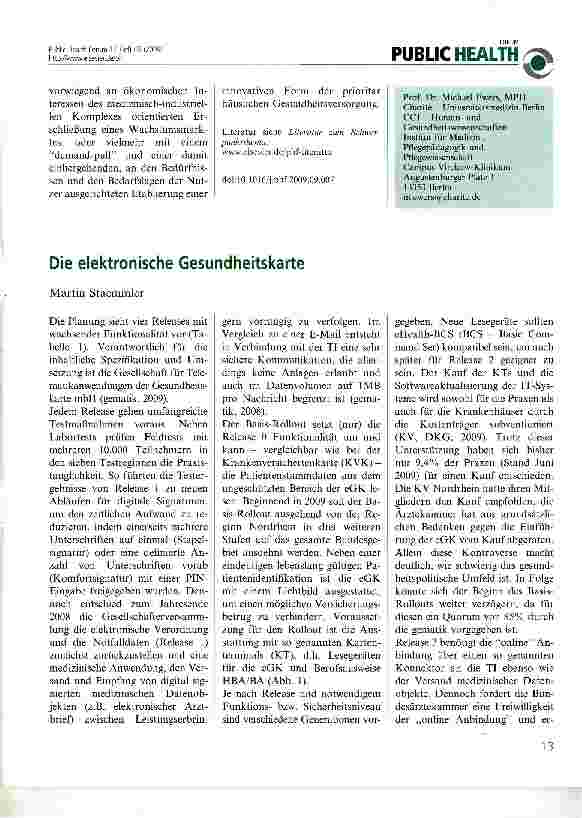 Vorschauseite 1: Die elektronische Gesundheitskarte