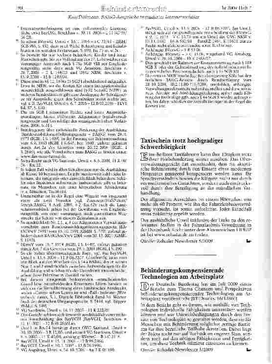 Vorschauseite 4: »Non scholae. .. « -BAföG-Ansprüche behinderter Internatsschüler auf Übernahme der Ausbildungsund Unterkunftskosten