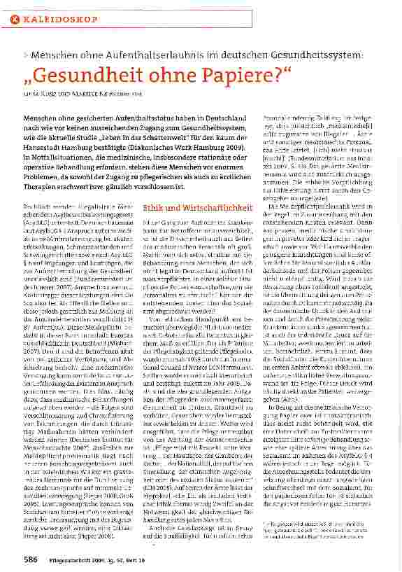 Vorschauseite 1: „Gesundheit ohne Papiere?