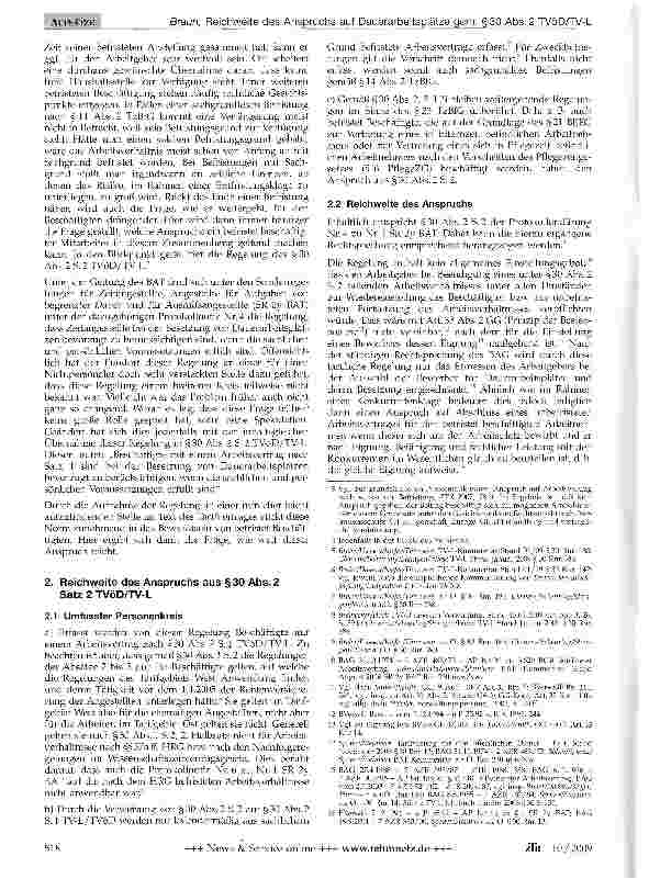 Vorschauseite 2: Reichweite des Anspruchs auf bevorzugte Berücksichtigung von befristet Beschäftigten auf Dauerarbeitsplätze gemäß §30 Abs. 2 TVöD/TV-L