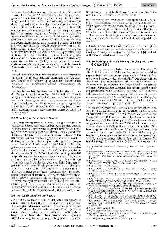 Vorschauseite 3: Reichweite des Anspruchs auf bevorzugte Berücksichtigung von befristet Beschäftigten auf Dauerarbeitsplätze gemäß §30 Abs. 2 TVöD/TV-L
