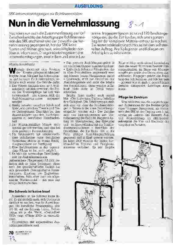 Vorschauseite 1: Nun in die Vernehmlassung SBK-Informationstagungen zur Richtlinienrevision