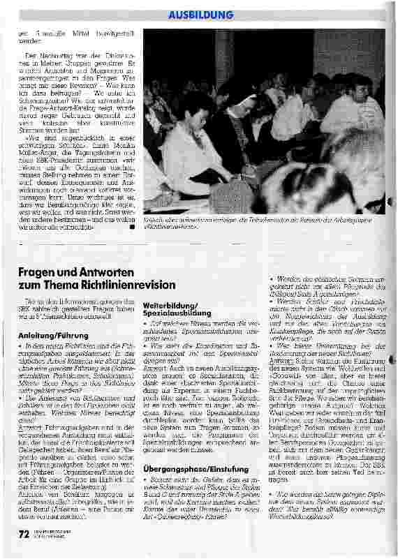 Vorschauseite 3: Nun in die Vernehmlassung SBK-Informationstagungen zur Richtlinienrevision