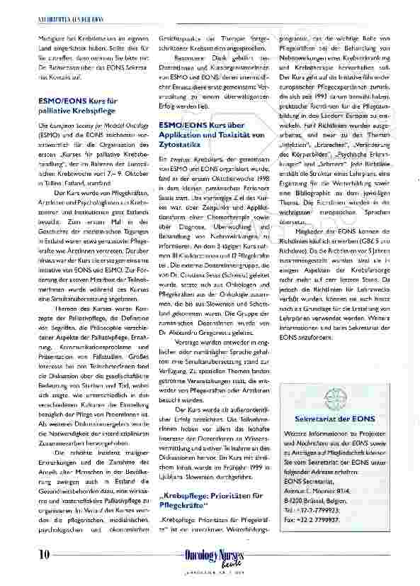 Vorschauseite 3: Akkreditierungsverfahren zur Anerkennung von Weiterbildungsprogrammen auf dem Gebiet der onkologiespezifischen Pflege