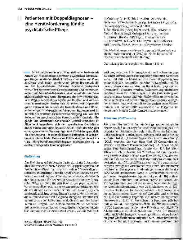 Vorschauseite 1: Patienten mit Doppeldiagnosen - eine Herausforderung für die psychiatrische Pflege