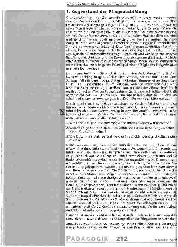 Vorschauseite 2: Worum geht es in der Pflege(aus)bildung?