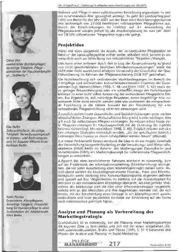 Vorschauseite 2: Marketing in vollstationären Einrichtungen der Altenhilfe