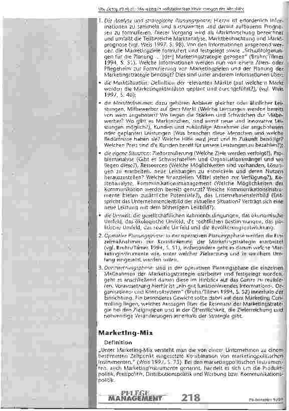 Vorschauseite 3: Marketing in vollstationären Einrichtungen der Altenhilfe