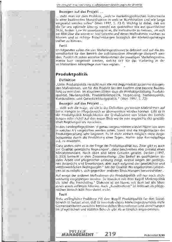 Vorschauseite 4: Marketing in vollstationären Einrichtungen der Altenhilfe