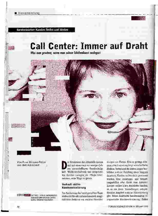 Vorschauseite 1: Call Center: Immer auf Draht