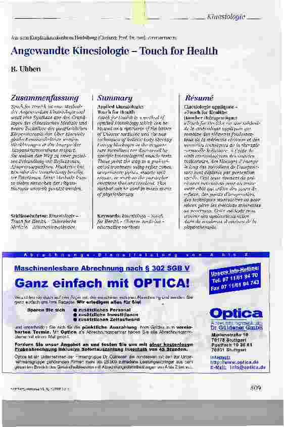 Vorschauseite 1: Angewandte Kinesiologie - Touch for Health