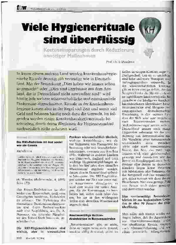 Vorschauseite 1: Viele Hygienerituale sind überflüssig