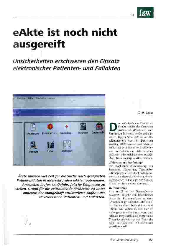 Vorschauseite 1: eAkte ist noch nicht ausgereift
