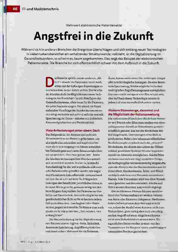 Vorschauseite 1: Angstfrei in die Zukunft