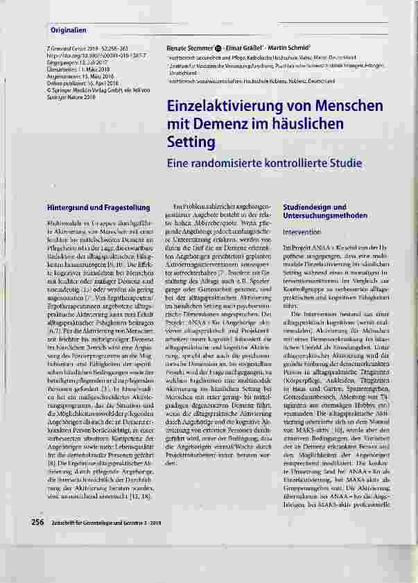Vorschauseite 1: Einzelaktivierung von Menschen mit Demenz im häuslichen Setting