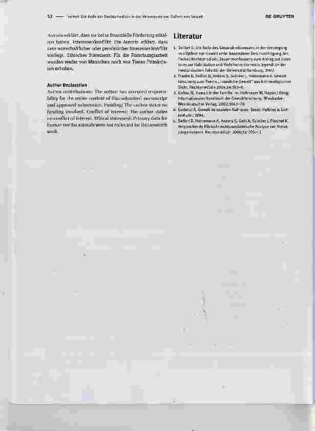 Vorschauseite 3: Die Rolle der Rechtsmedizin in der Versorgung von Opfern von Gewalt