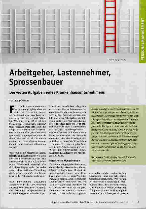 Vorschauseite 1: Arbeitgeber, Lastennehmer, Sprossenbauer