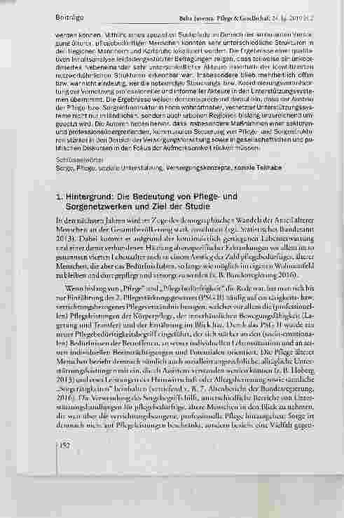 Vorschauseite 2: Explorative Anaiyse regionaier Unterstützungsnetzwerke für äitere, pflegebedürftige Menschen