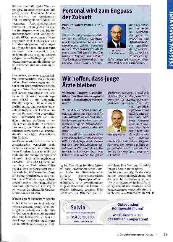 Vorschauseite 3: Richtige Personalpolitik ist zukunftsentscheidend