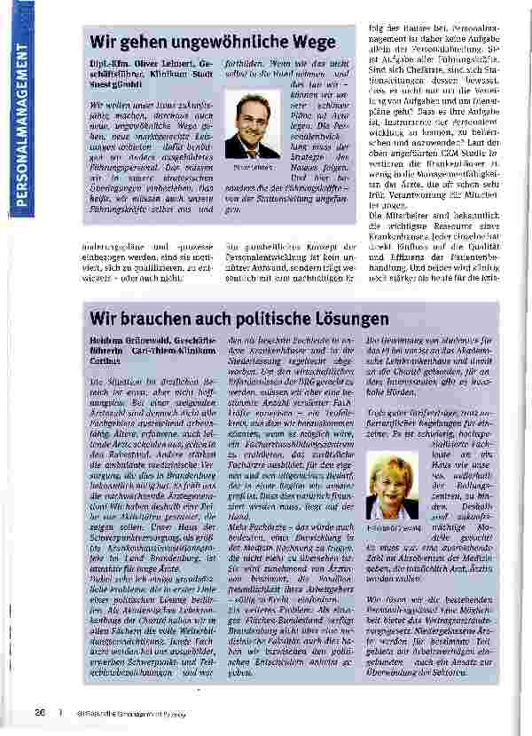 Vorschauseite 4: Richtige Personalpolitik ist zukunftsentscheidend