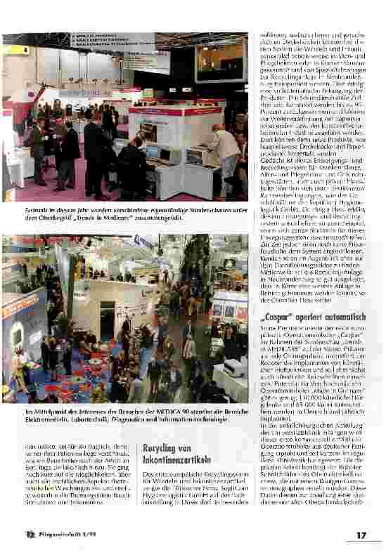 Vorschauseite 3: MEDICA 1998 in Düsseldorf: Die weltweit größte Medizinmesse schließt mit Rekordergebnis