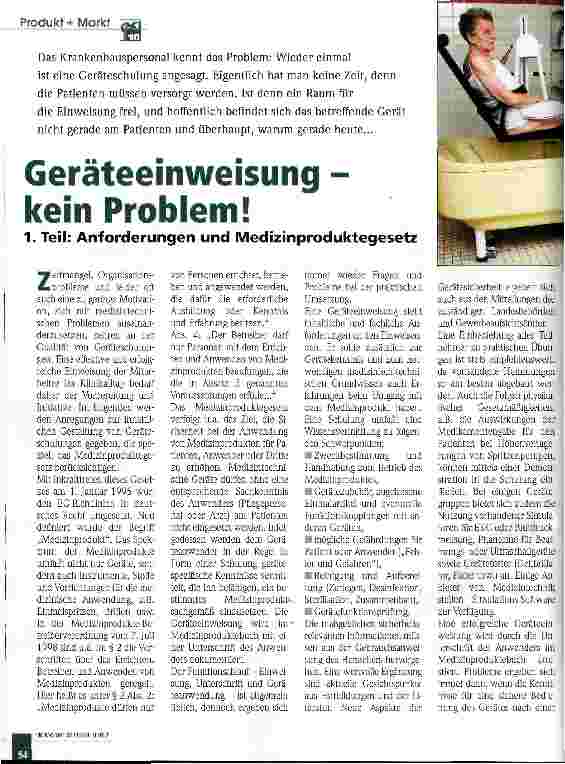 Vorschauseite 1: Geräteeinweisung kein Problem! Teil 1: Anforderungen und Medizinproduktegesetz