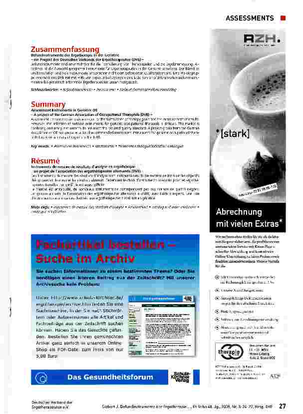 Vorschauseite 4: Befundinstrumente der Ergotherapie in der Geriatrie