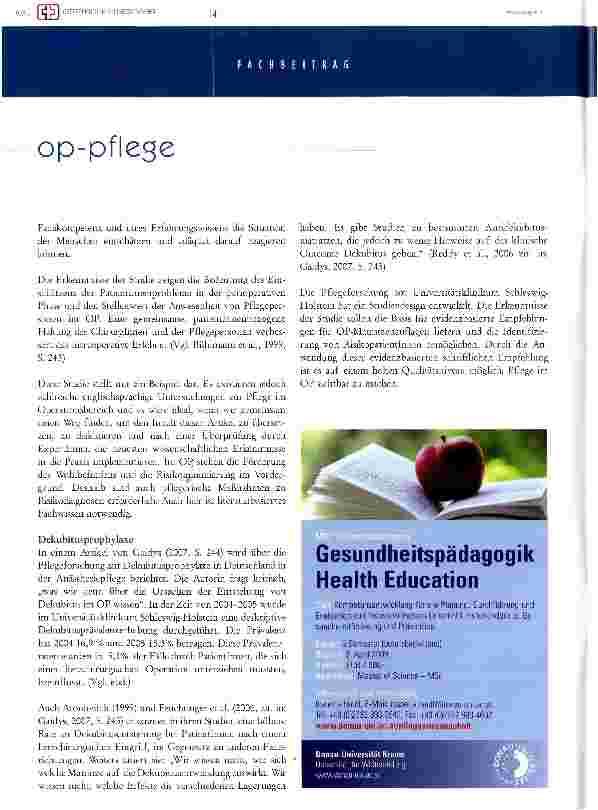 Vorschauseite 3: op-pflege - kritische betrachtung und Perspektiven