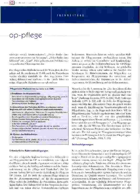 Vorschauseite 5: op-pflege - kritische betrachtung und Perspektiven