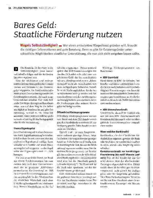 Vorschauseite 1: Bares Geld: Staatliche Förderung nutzen