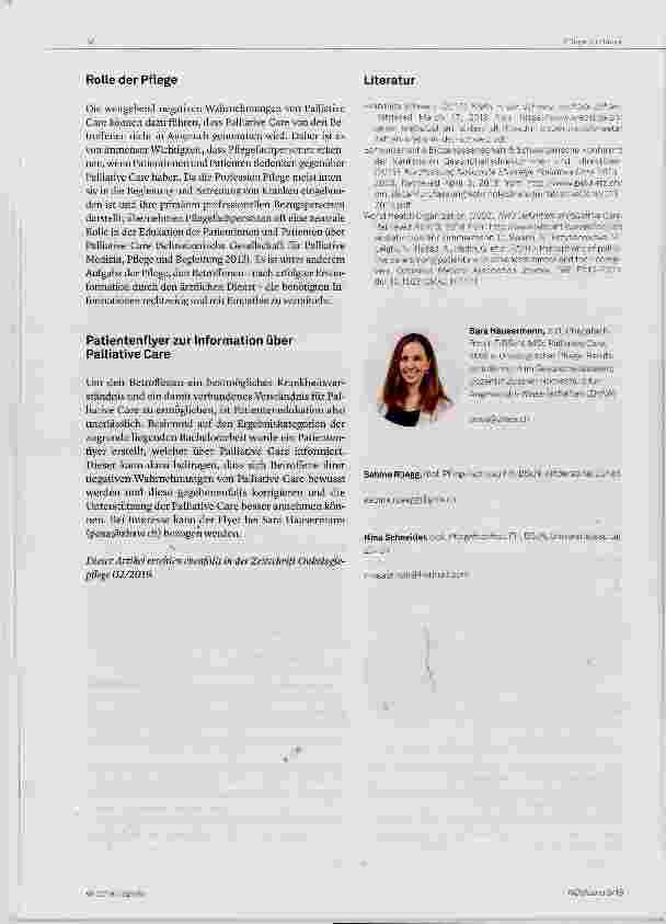 Vorschauseite 2: Palliative Care? Ich will noch nicht sterben!