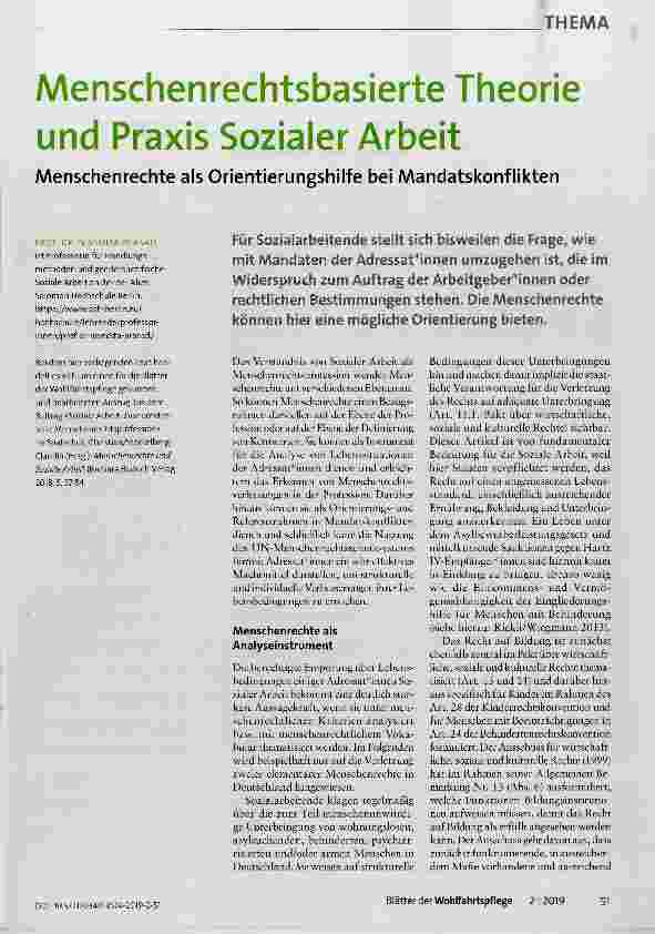 Vorschauseite 1: Menschenrechtsbasierte Theorie und Praxis Sozialer Arbeit