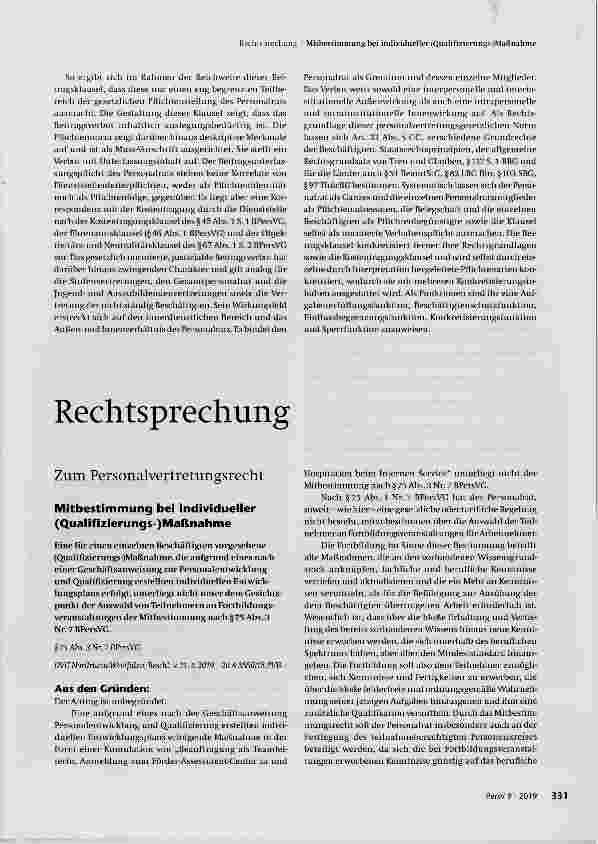 Vorschauseite 1: Mitbestimmung bei individueller (Qualifizierungs-)Maßnahme