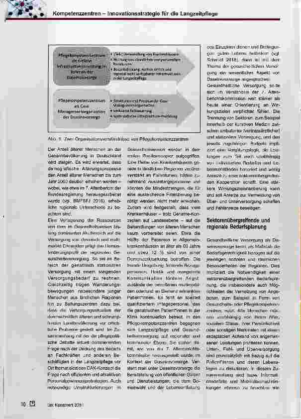 Vorschauseite 2: Kompetenzzentren Innovationsstrategie für die Langzeitpfiege