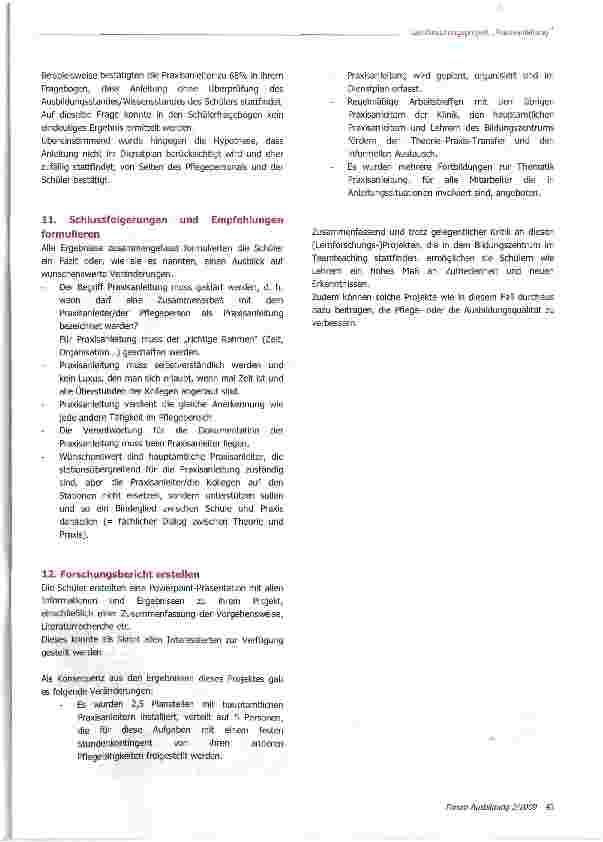 Vorschauseite 3: Lernforschungsprojekt zum Thema „Praxisanleitung
