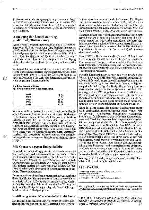 Vorschauseite 6: Externe Budgetierung und Krankenhausmanagement: Erfahrungen aus den Niederlanden
