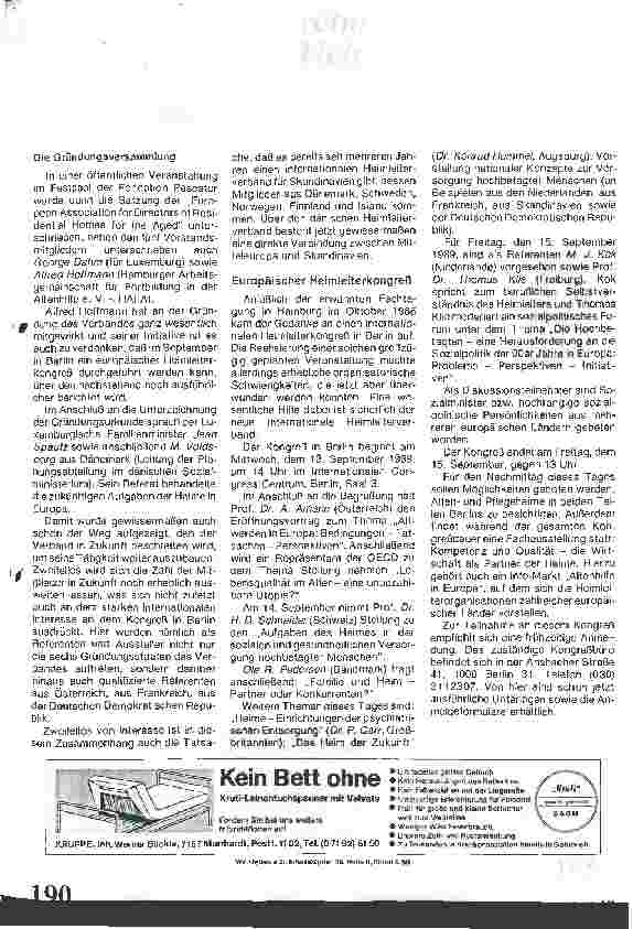 Vorschauseite 3: Europäischer Heimleiterverband gegründet