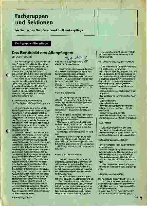 Vorschauseite 1: Das Berufsbild des Altenpflegers